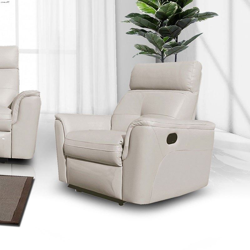 Modern 8501 White Italian Leather Chair