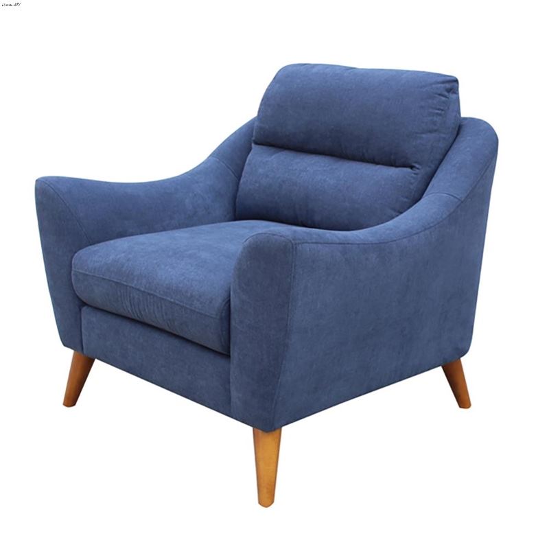 Gano Navy Blue Fabric Sloped Arm Chair 509516