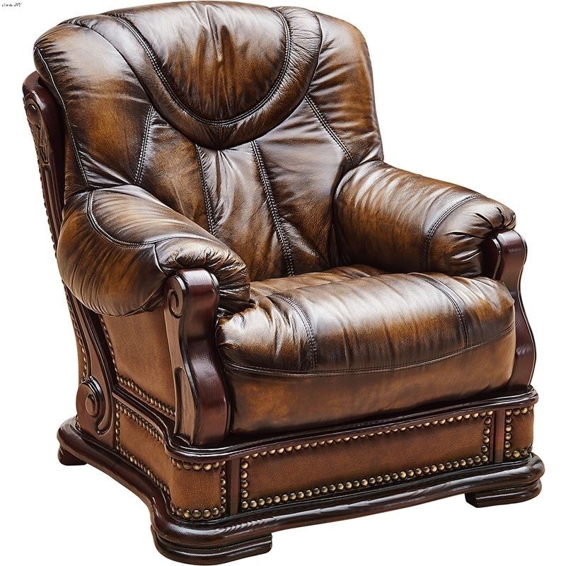 Oakman Classic Brown Leather Chair