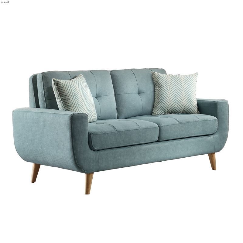 Deryn Teal Fabric Love Seat 8327TL-2