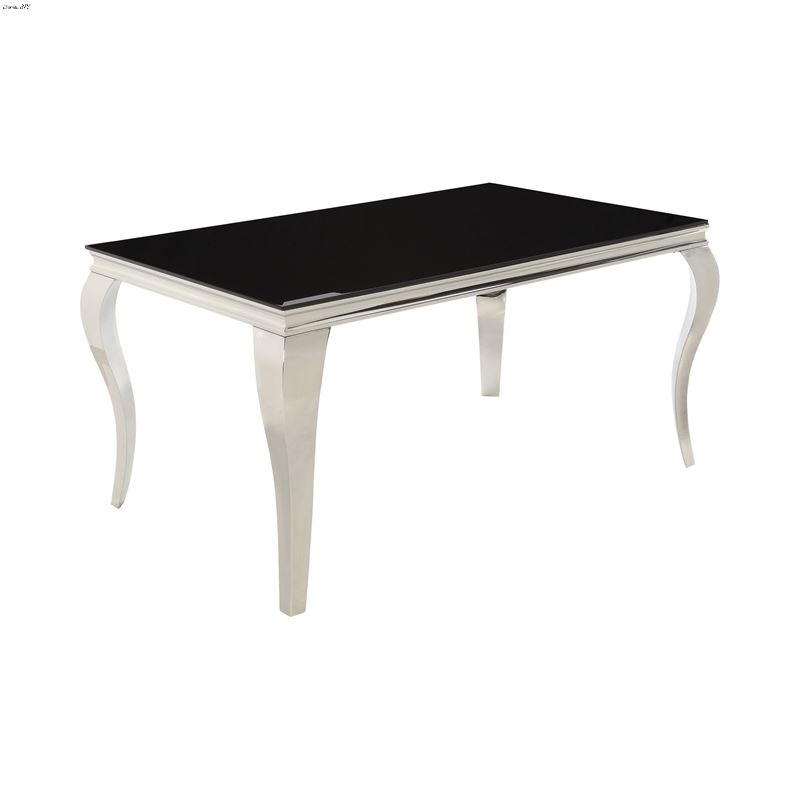 Carone Chrome and Black Glass Dining Table 105071