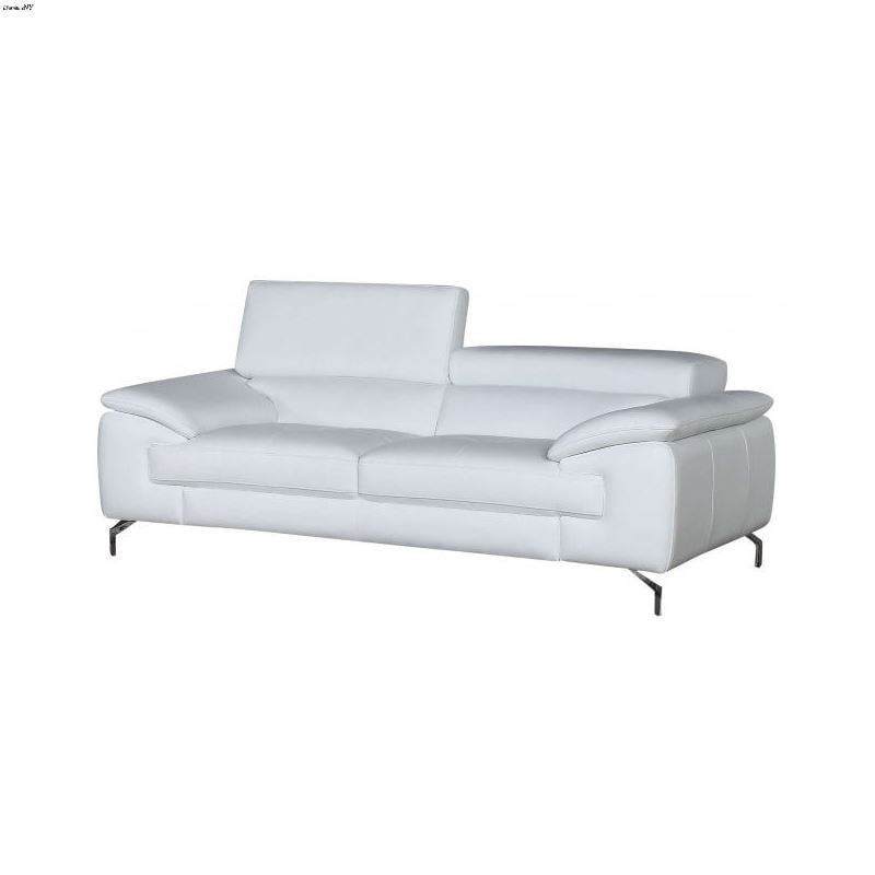 A973 White Leather Sofa