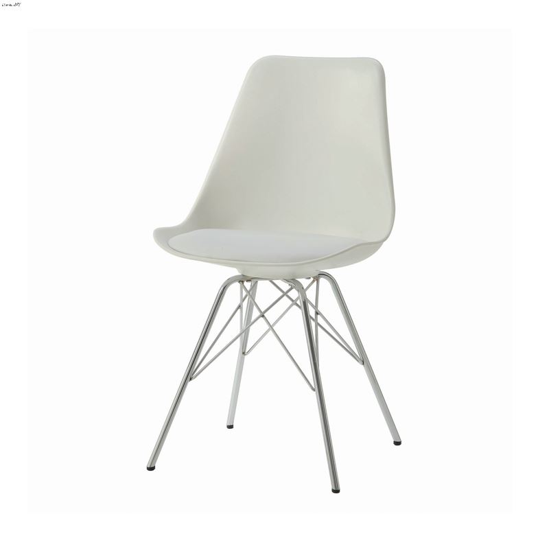 Broderick Retro Side Chair White And Chrome 102792