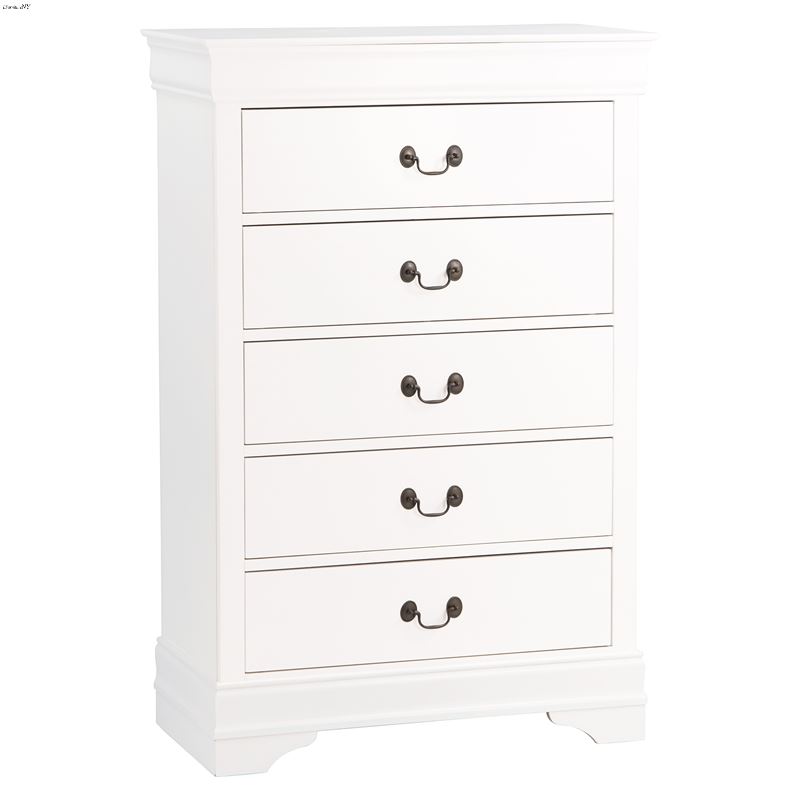 Mayville White 5 Drawer Chest 2147W-9