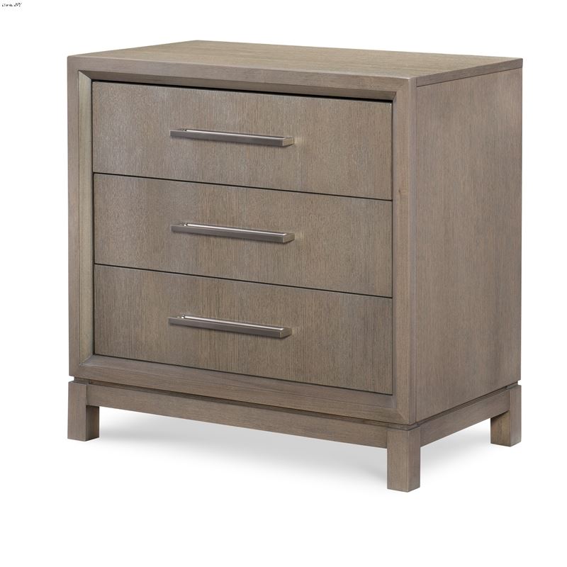 Highlight Greige 3 Drawer Night Stand