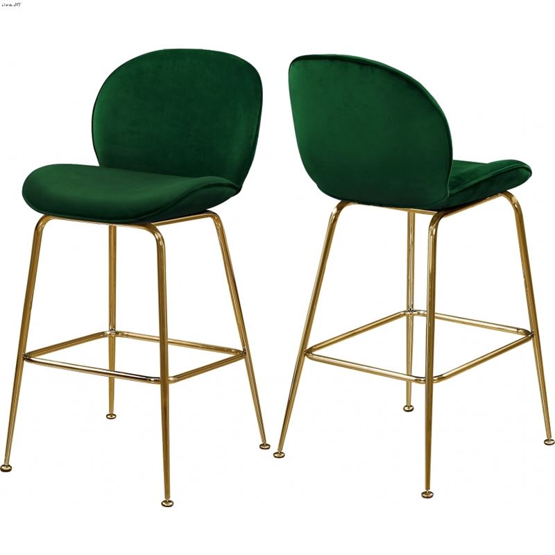 Paris Green Velvet Upholstered Bar/Counter Stool -