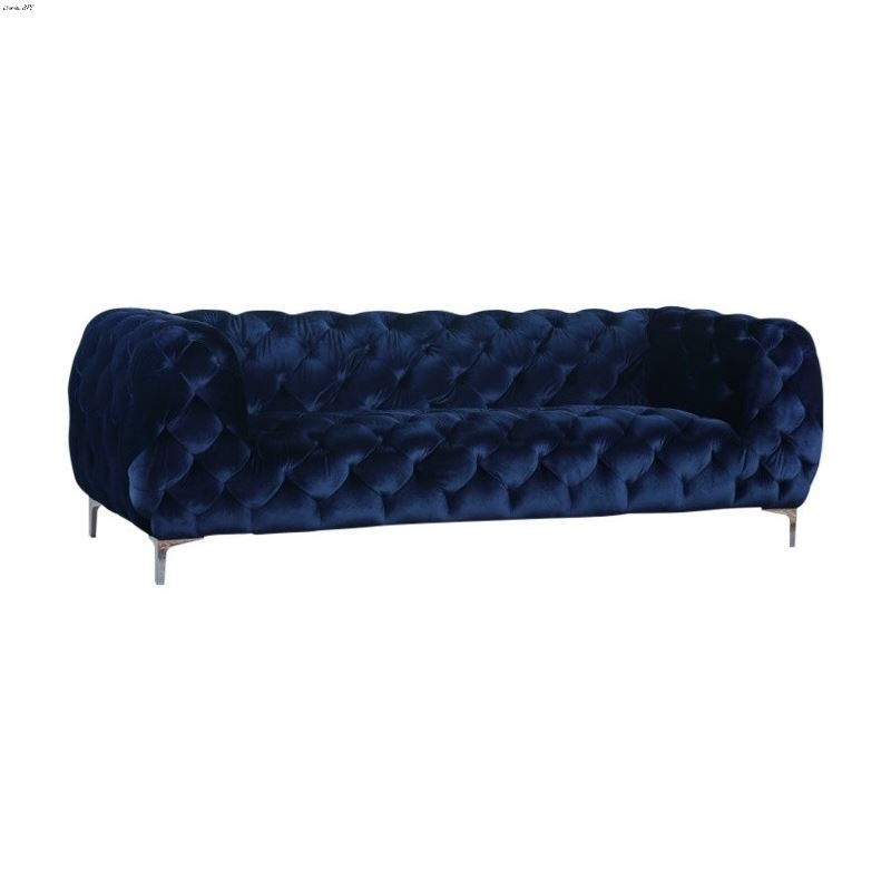 Mercer Navy Velvet Tufted Sofa