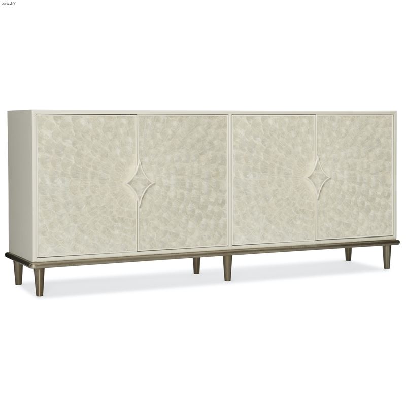 Creamy White 74 inch 4 Door Entertainment Console