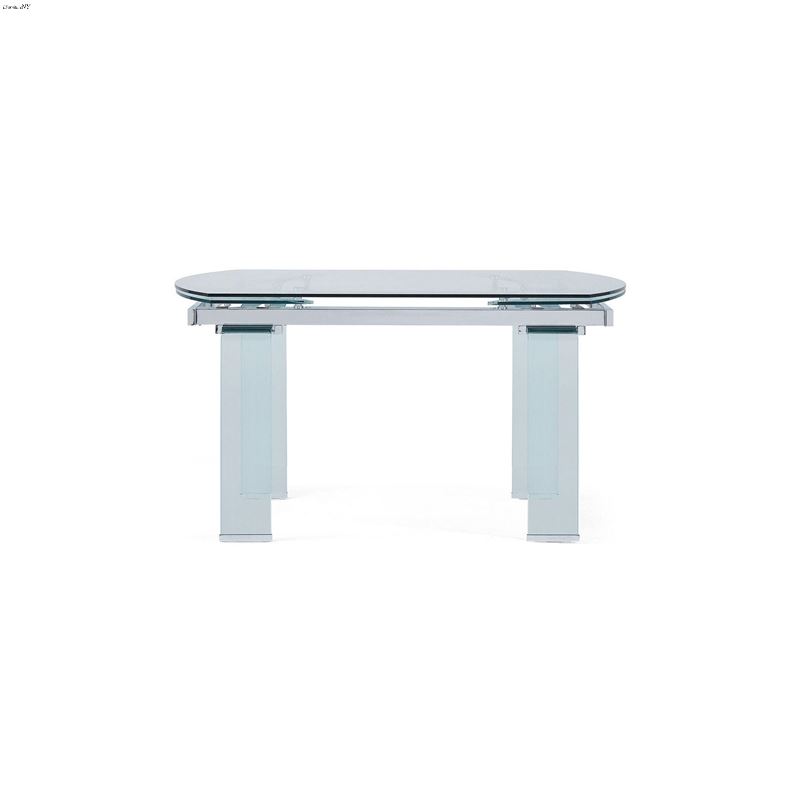 Modern Ghost Glass Top Extension Dining Table D216