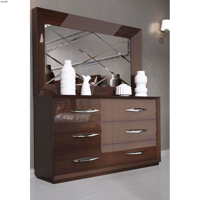 Carmen Walnut 6 Drawer Double Dresser by Franco Sp