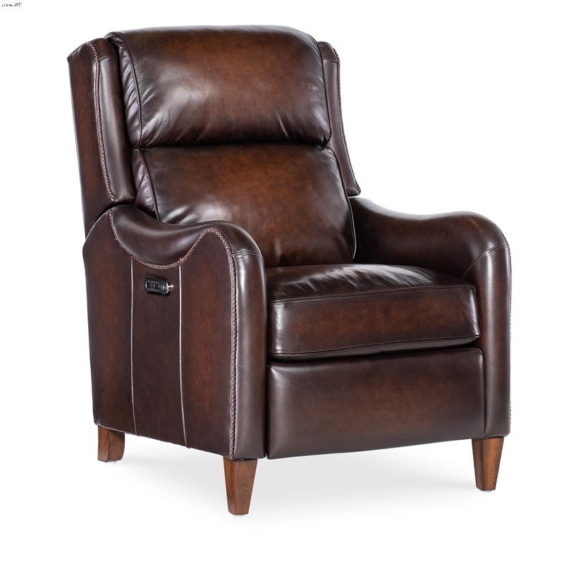 Carrington Vortex Brown Leather Power Recliner wit