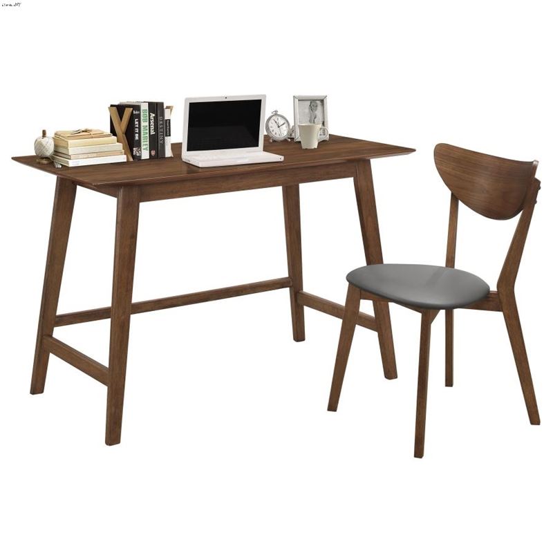 Karri 47 inch Walnut Writing Desk and Chair Set 80