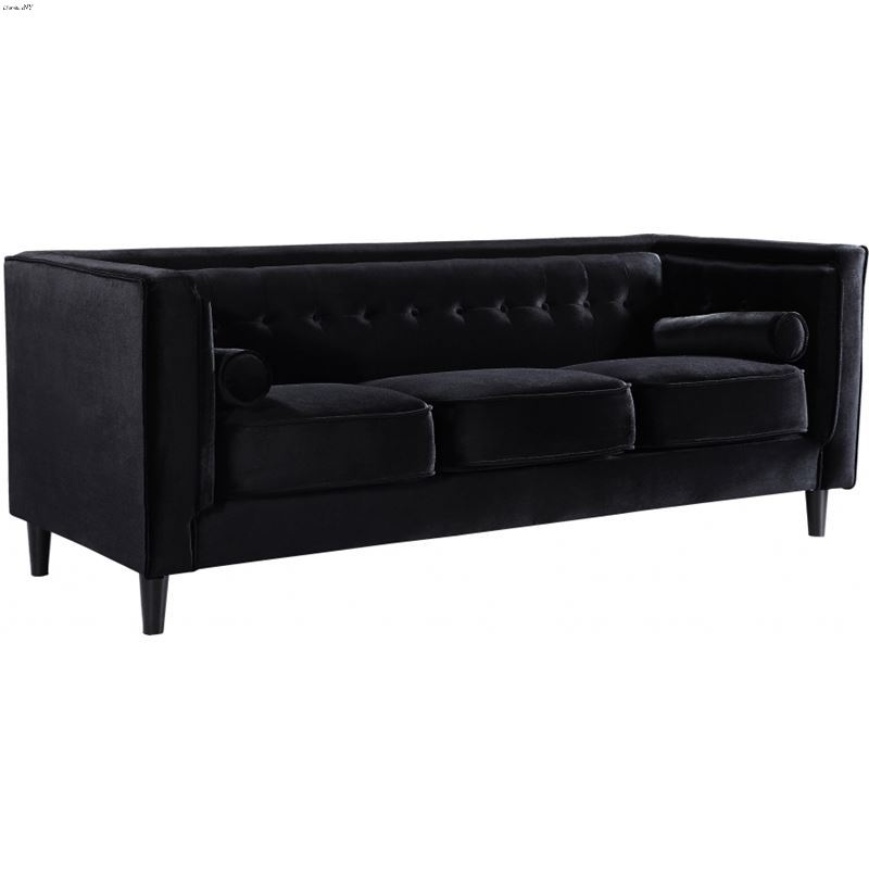 Taylor Black Velvet Tufted Sofa