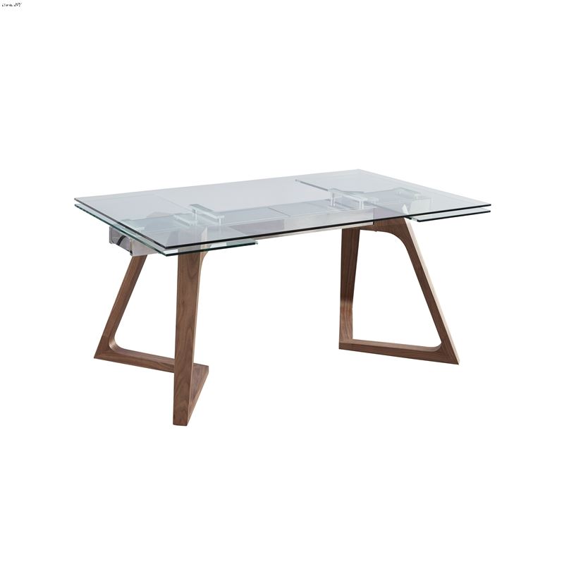 Modern Class Glass Top Extension Dining Table