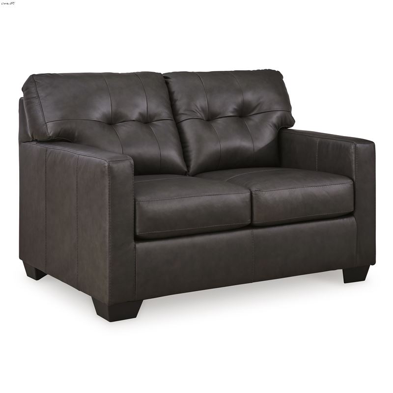 Belziani Storm Leather Tufted Loveseat 54706