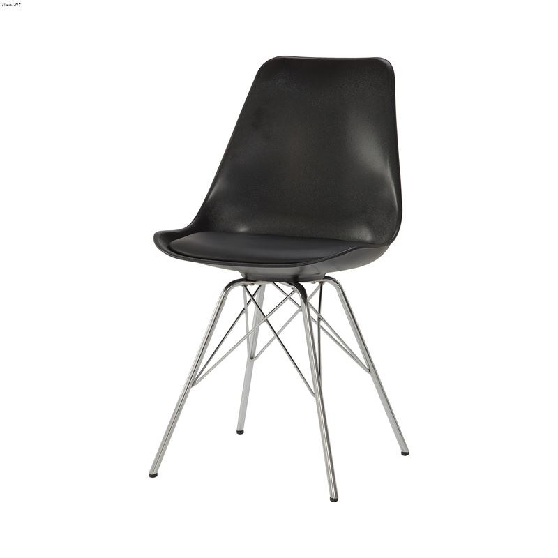 Broderick Retro Side Chair Black And Chrome 102682