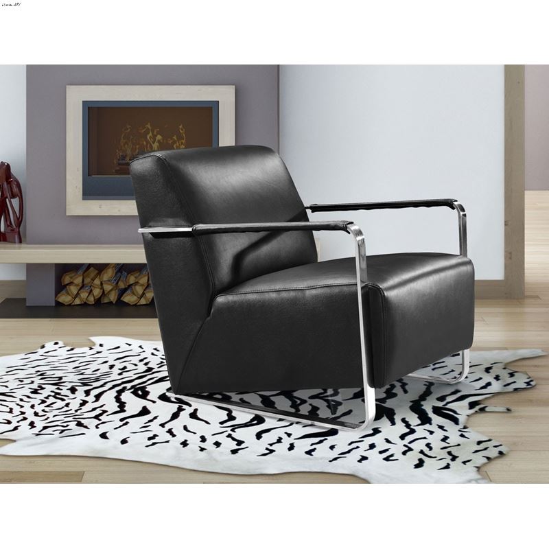 Casa Bison - Modern Black Leather Lounge Chair