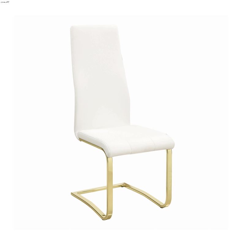 Chanel Upholstered Side Chair White And Gold 19051