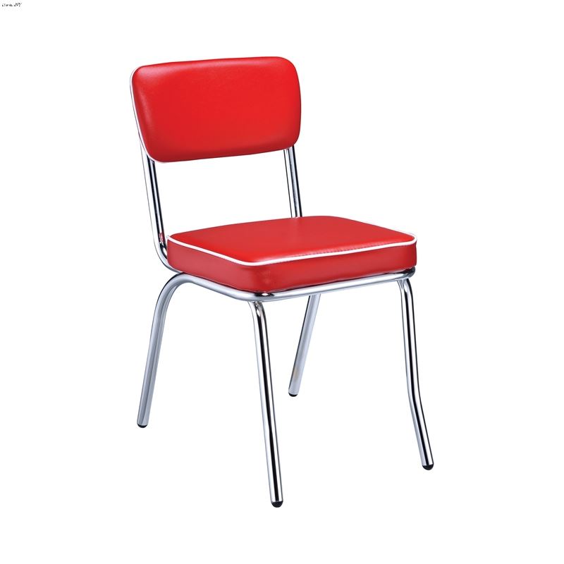 Retro Open Back Side Chairs Red And Chrome 2450R -