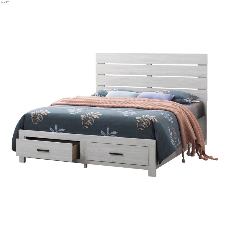 Marion Coastal White King Storage Bed 207050KE