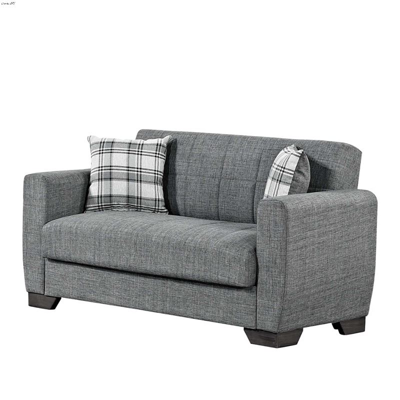 Barato Grey Upholstered Convertible Loveseat with