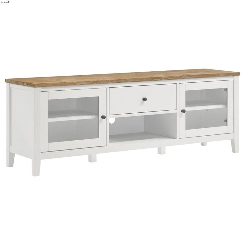 Hollis Brown and White 67 inch TV Stand with Drawe