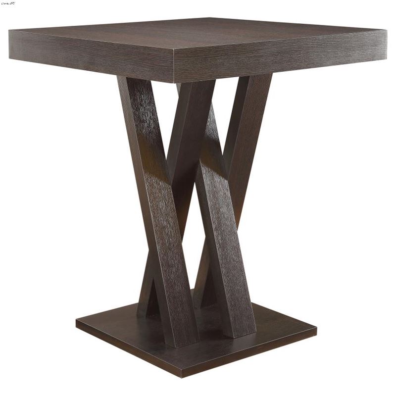 Freda Cappuccino Double X shaped Square Bar Table 