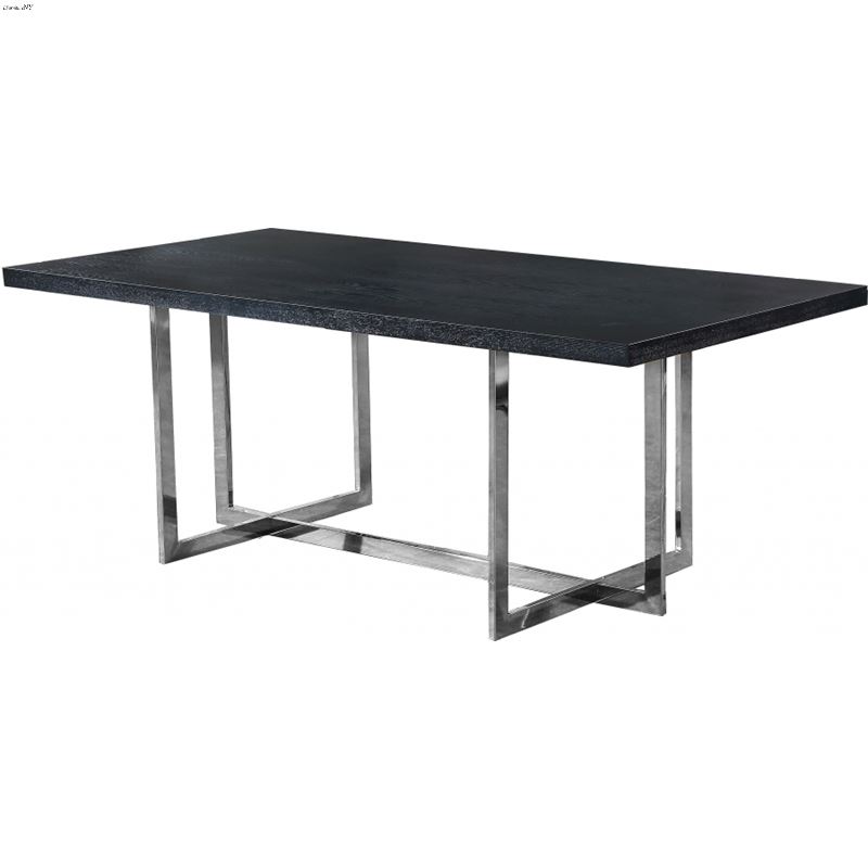 Elle Rectangle Modern Black Charcoal Dining Table