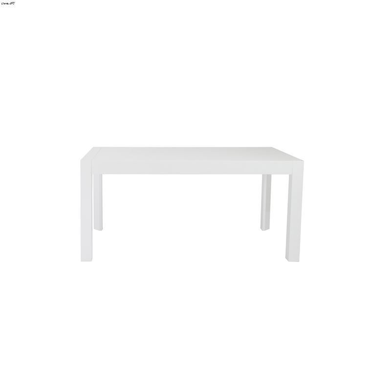 Adara High Gloss White Lacquer Dining Table