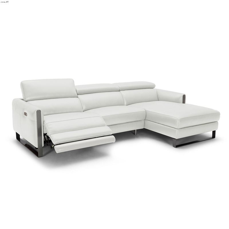 Vella White Premium Leather Recliner Sectional by 