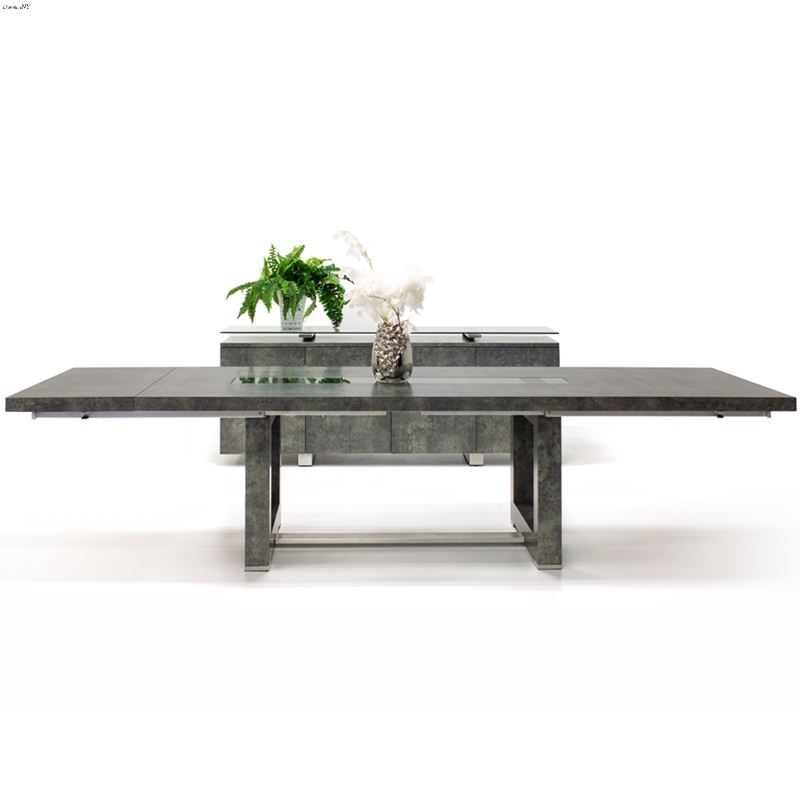 Novo Double Pedestal Matte Concrete Dining Table b