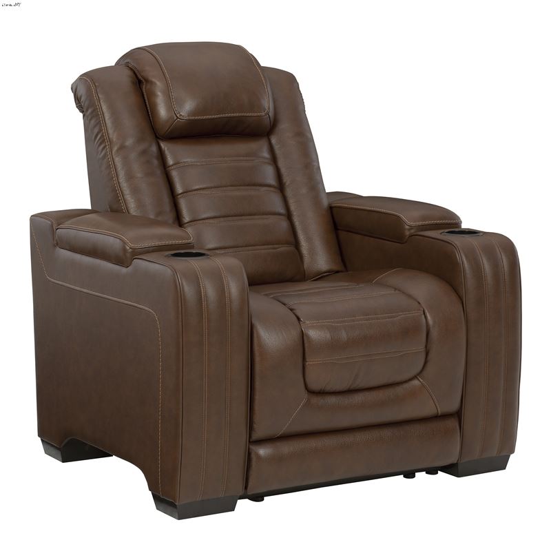 Backtrack Chocolate Leather Power Recliner Chair U