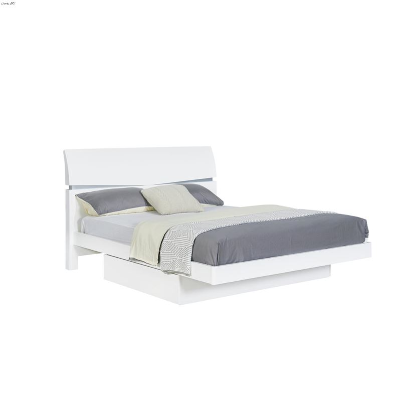 Aurora White King Storage Bed by Global Furniture