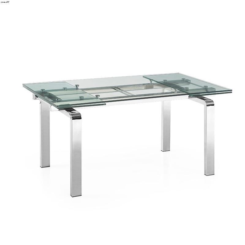 Cloud Stainless Steel Glass Exendable Dining Table