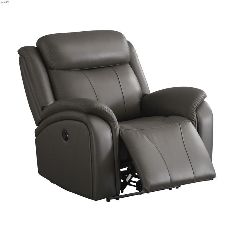 Chasewood Dark Grey Leather Power Reclining Chair