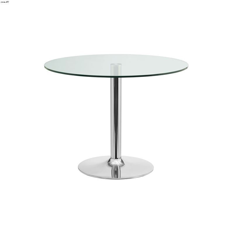 Forte Chrome/Clear Glass Dining Table by Casabianc