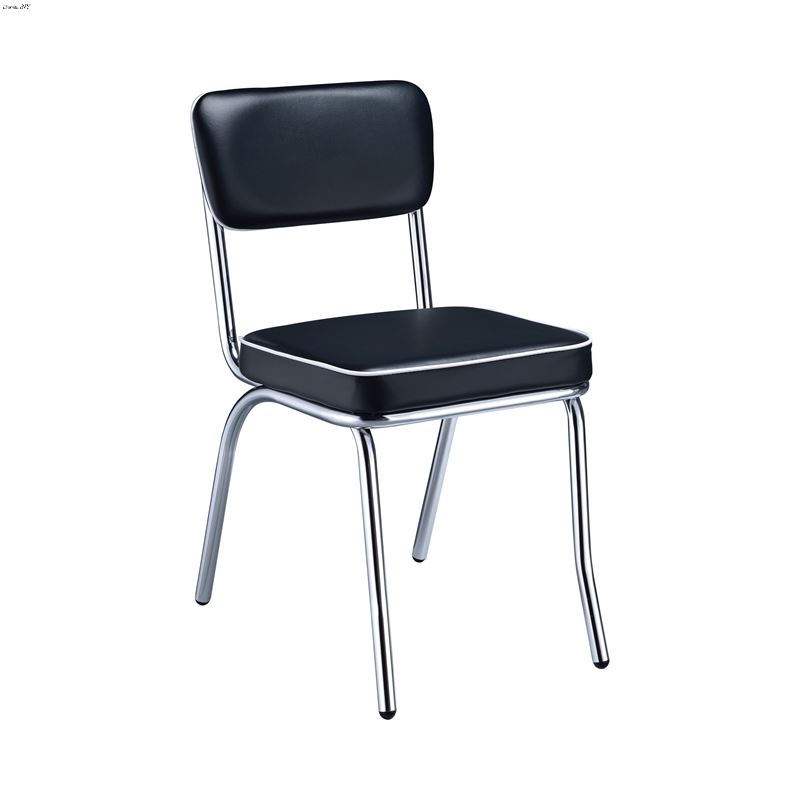 Retro Open Back Side Chairs Black And Chrome 2066