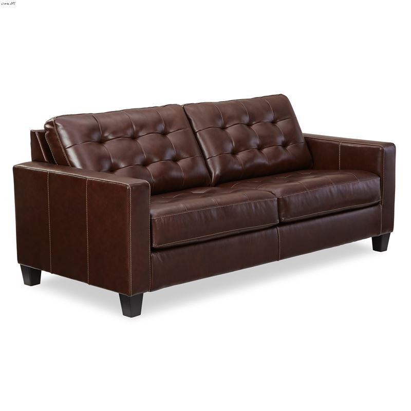 Altonbury Tufted Walnut Leather Sofa 87504