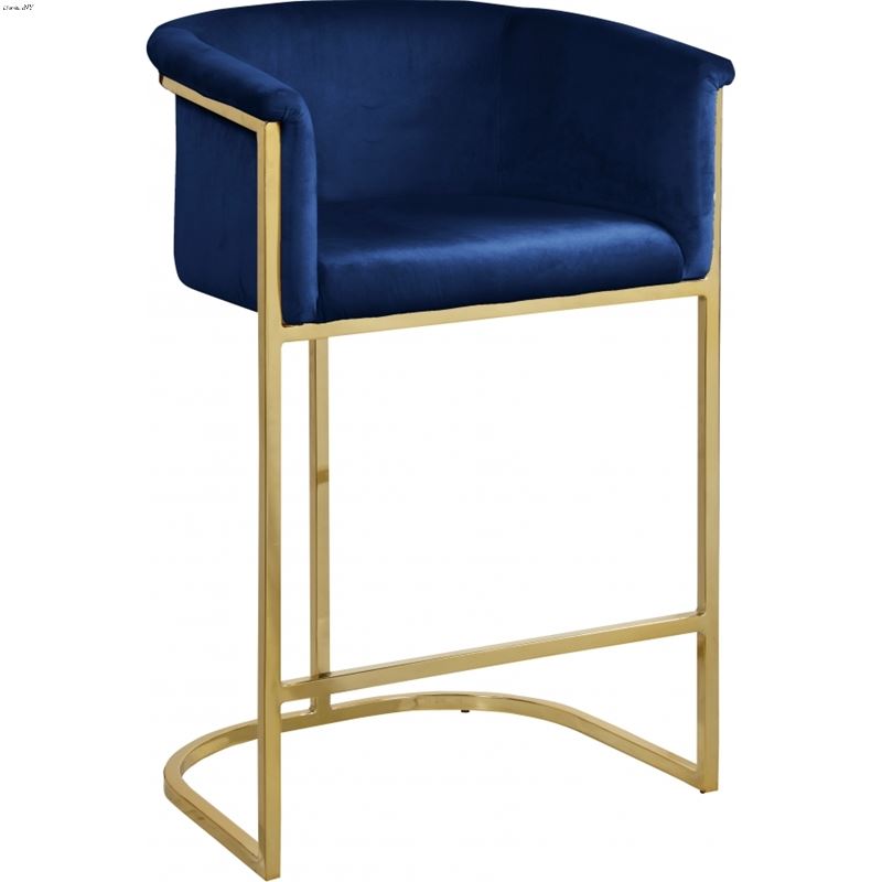 Donatella Navy Velvet Counter Stool