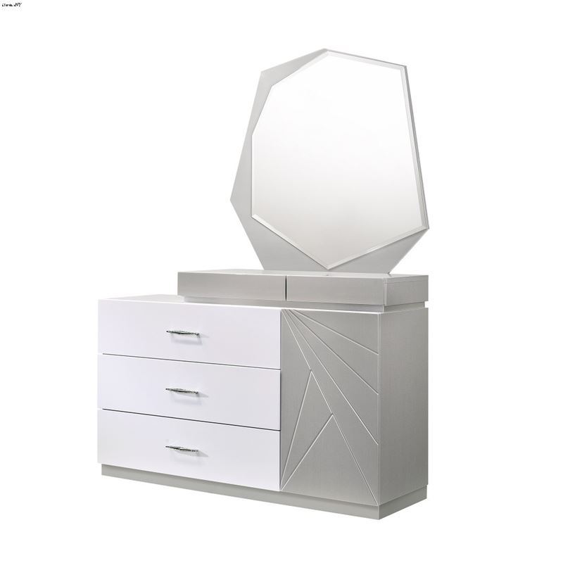 Florence  Modern Grey and White 3 Drawer Dresser a