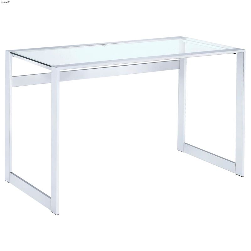 Hartford 47 inch Modern Glass Top Writing Desk 800