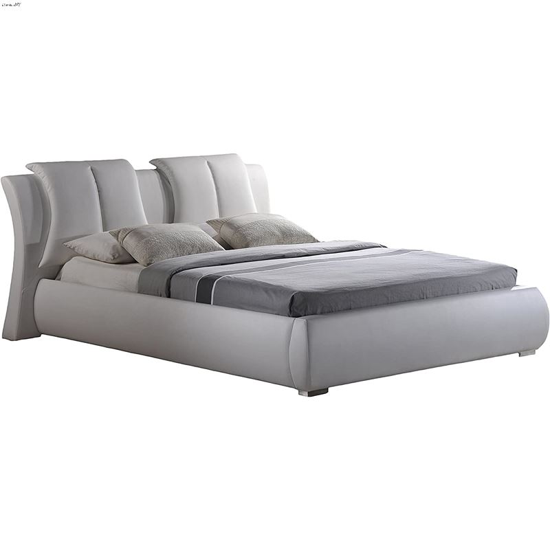 Modern White Queen Leatherette Bed 8269