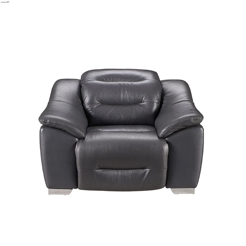 Modern 972 Dark Grey Leather Power Reclining Chair