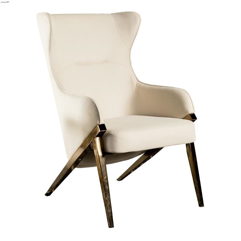 Walker Cream and Bronze Accent Chair 903052
