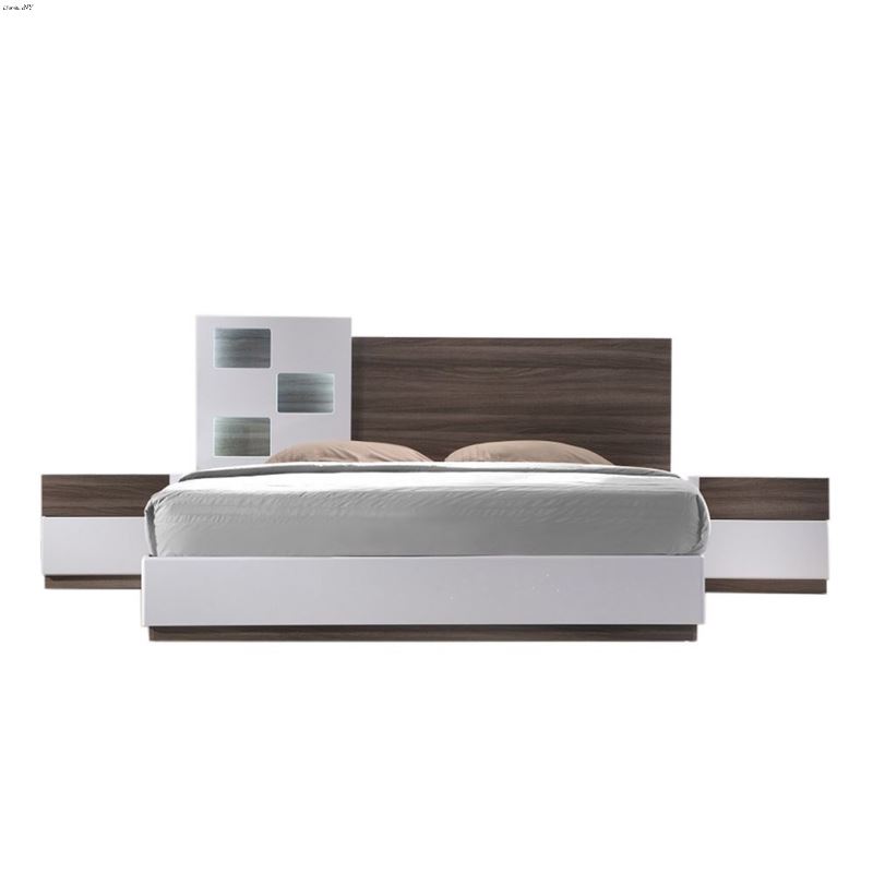 SanRemo A White and Walnut Panel Bed