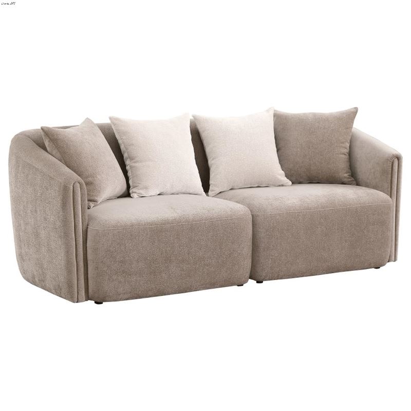 Townsend Latte Chenille Rolled Arm Sofa 504754