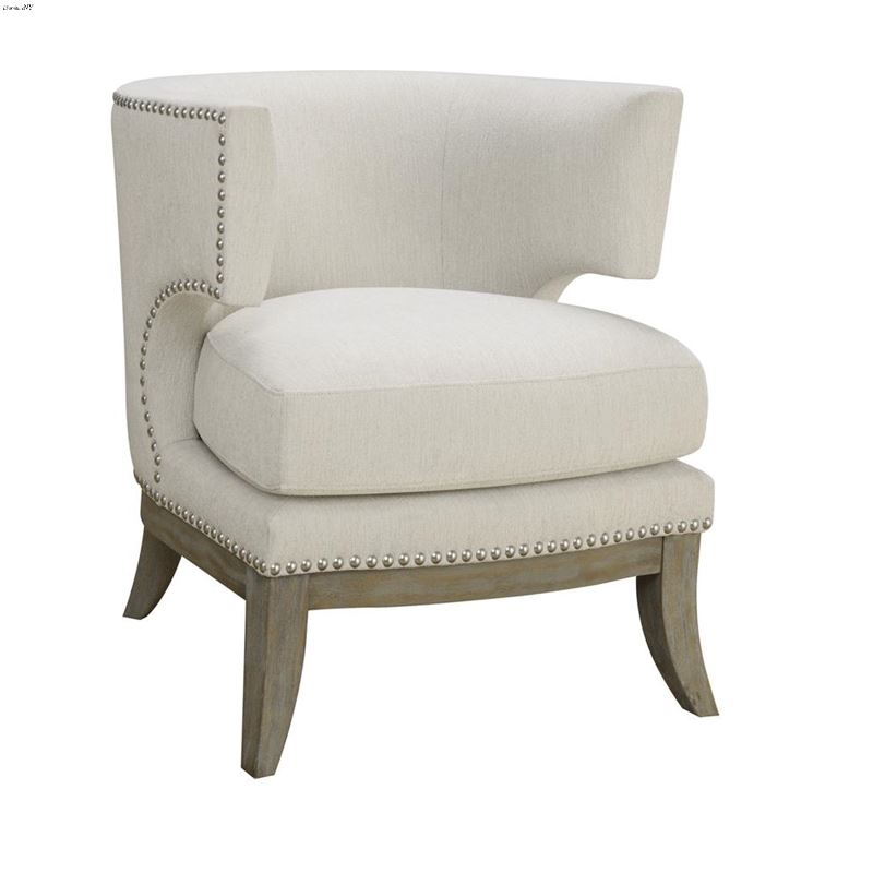Dominic Barrel Back White Weathered Accent Chair 9