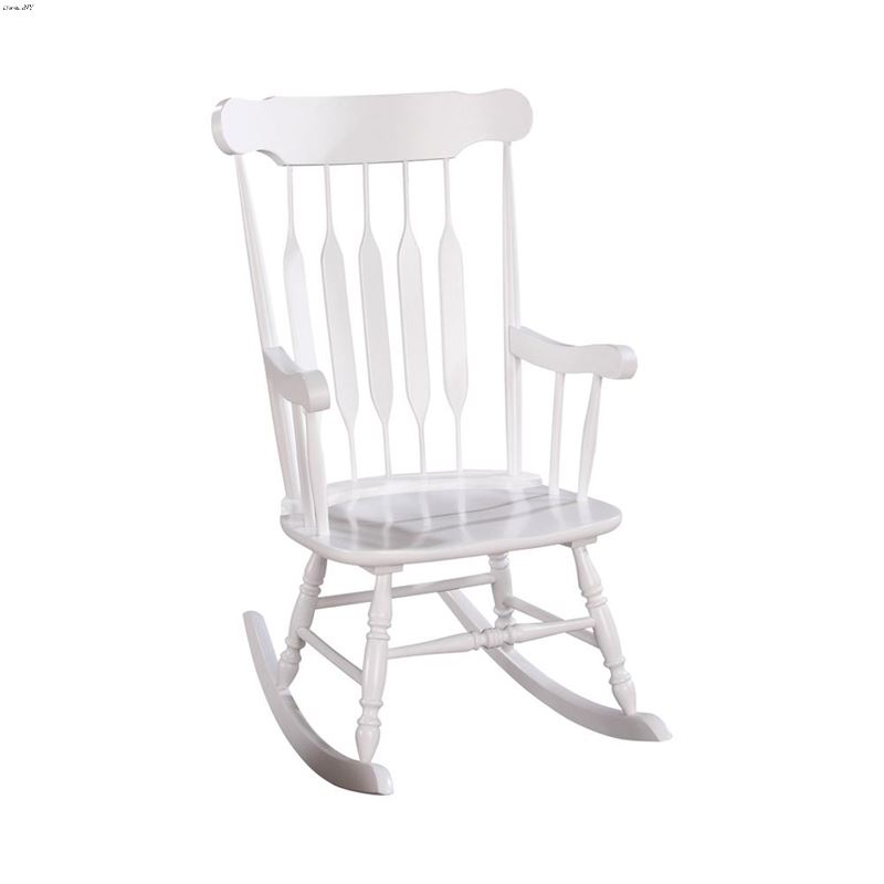 White Wood Windsor Back Rocking Chair 600174