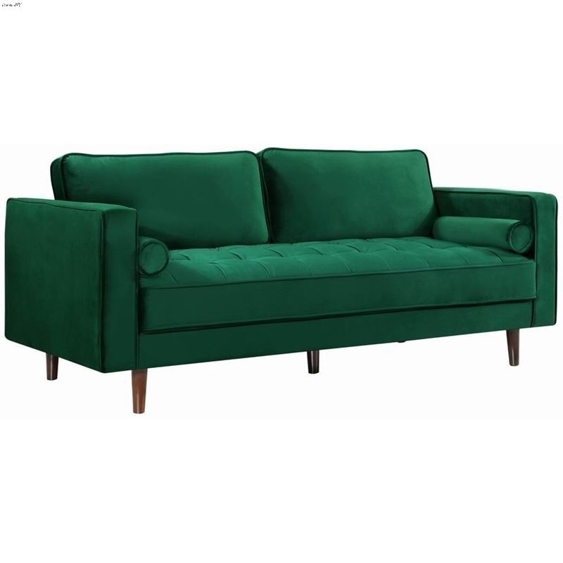 Emily Green Velvet Tufted Sofa