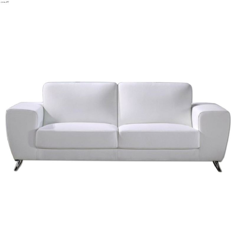 Julie Modern White Leather Sofa By BH Designs